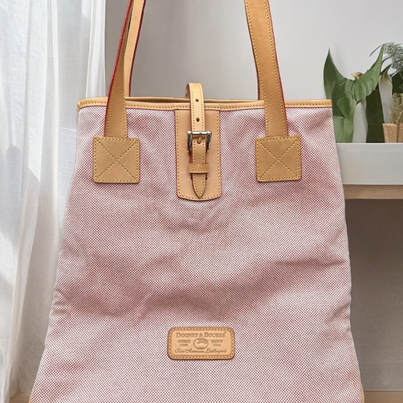 Dooney & Bourke Pink Canvas and Leather Tote - Picture 2 of 14